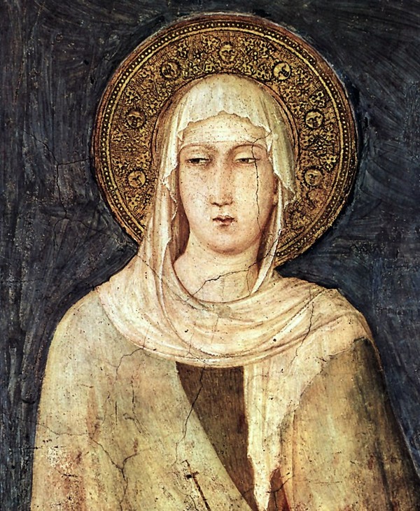 Fresko der Heiligen Klara von Simone Martini